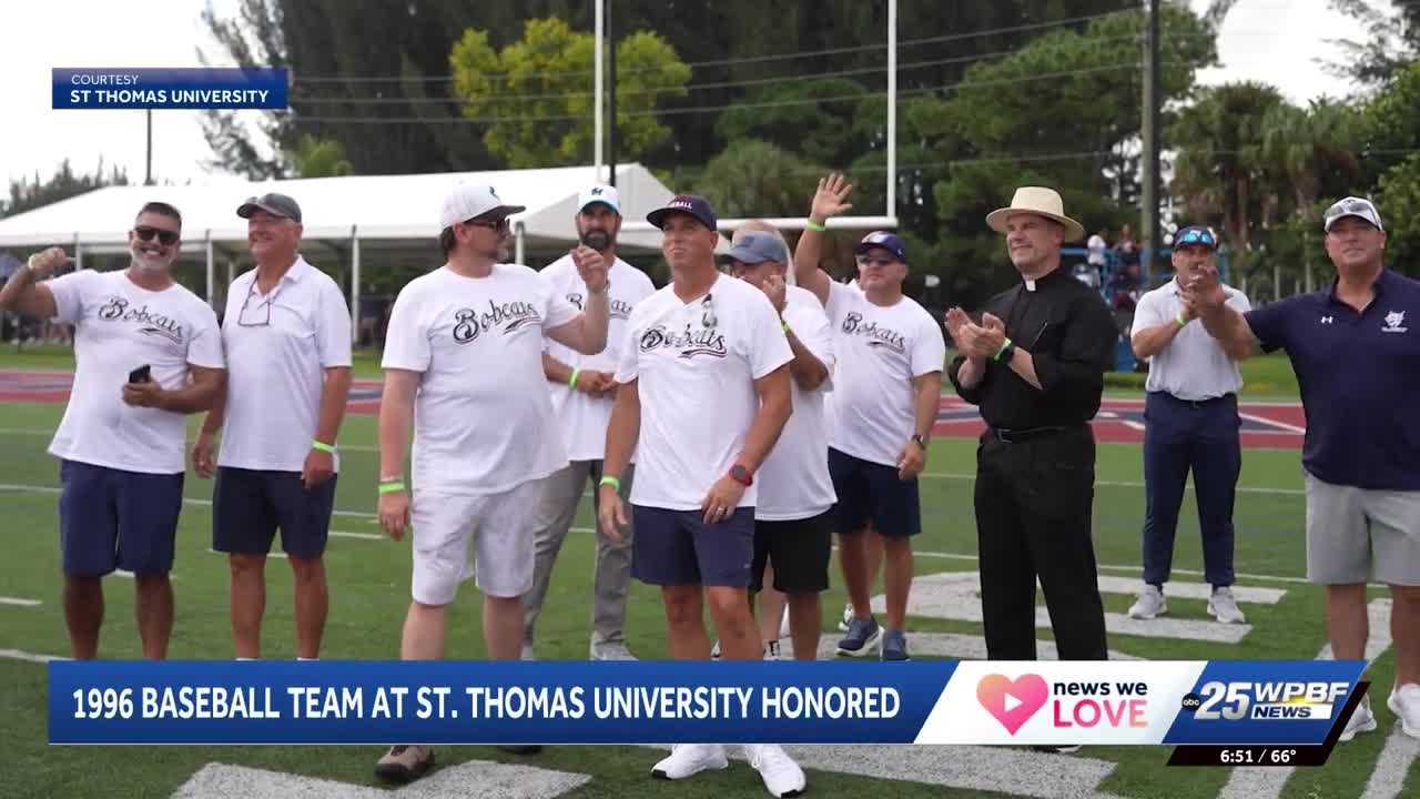 St. Thomas University honors 1996 baseball team during homecoming weekend — WPBF West Palm Beach, Ross Schools news